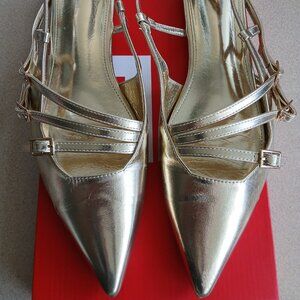 Point Gold Flats Pumps Back Open